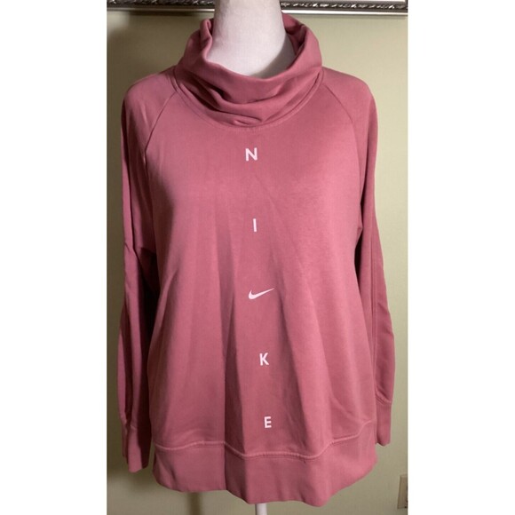 Nike Women's Get Fit Funnel-Neck Pink Pullover Sweatshirt (CU5659-614) Size S - Picture 1 of 10
